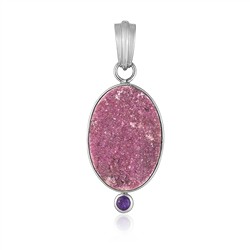 242018260035 Anhänger Cobaltcalcit, Amethyst, 3,9cm, rhodiniert | Marco Schreier