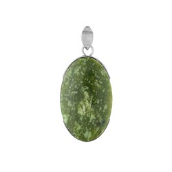 242018260082 Pendentif en Néphrite, ovale, 5,0 cm, rhodié | Marco Schreier