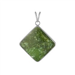 242018260083 Anhänger Nephrit, Cushion, 5,3cm, rhodiniert | Edelsteine, Heilsteine & Schmuck