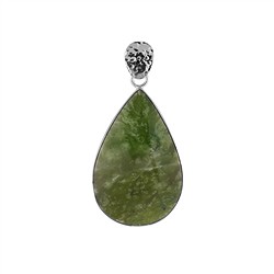 242018260084 Anhänger Nephrit, Tropfen, 5,0cm, rhodiniert | Edelsteine, Heilsteine & Schmuck