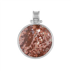 242018260120 Anhänger Ozean-Jaspis (rot), rund, 4,0cm, rhodiniert | Marco Schreier