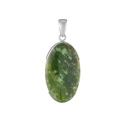 242018260127 Anhänger Nephrit, Oval, 4,1cm. rhodiniert | GH Edelsteine, Heilsteine & Schmuck