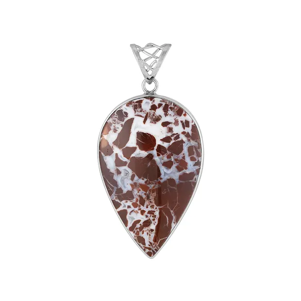 Pendentif Dragon Lace en agate, en forme de goutte, 4,8 cm, rhodié | Marco Schreier