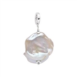 242018260154 Colgante de perla blanca, estilo barroco (18 x 16 mm), 3,5 cm, rodinado | Marco Schreier