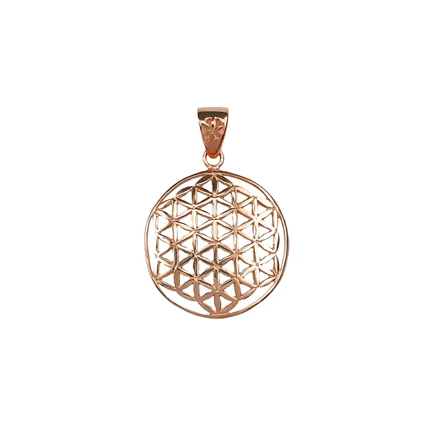 Pendentif Fleur de vie, 3,2cm, argent doré à la rose | Marco Schreier