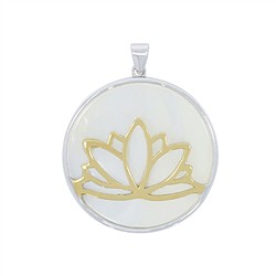 242020190001 Pendentif Lotus argent doré sur nacre, 3,9cm | Marco Schreier
