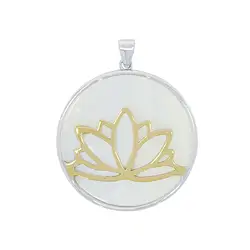 242020190001 Pendant lotus silver gold-plated on Mother of Pearl, 3.9 cm | Marco Schreier