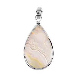 242023210339 Pendentif Dentelle-Agate Goutte, 5,8cm, platiné | Marco Schreier