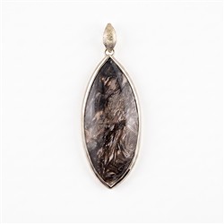 242023210368 Ciondolo in agata della prateria, cabochon forma marquise, 6 cm, platinato | Marco Schreier