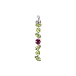 242023210378 Anhänger Peridot, Turmalin rosa, 4,3cm, platiniert | Marco Schreier
