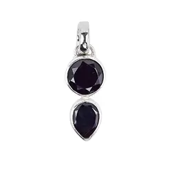 242023210380 Ciondolo Spinello (nero) rotondo, goccia, 2,6 cm, placcato platino | Marco Schreier