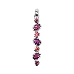 242023210384 Colgante granate, oval (6 x 4 mm) y redondo (3 mm), 4,3 cm, platinado | Marco Schreier