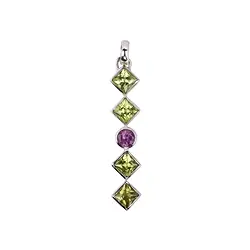 242023210387 Anhänger Peridot, Turmalin (rosa), 4,7cm, platiniert | Marco Schreier