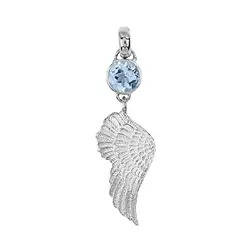 242023210399 Pendentif Topaze (bleue), rond (8mm), aile, 5,0cm, platiné | Marco Schreier