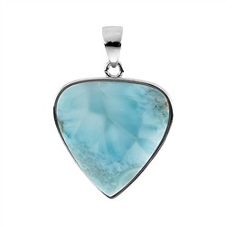 242023210409 Anhänger Larimar Trillion/Dreieck (20 x 19mm), 2,8cm, platiniert | Marco Schreier