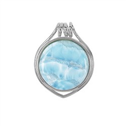 242023210415 Anhänger Larimar Kreis mit Spiralöse (20mm), 3,1cm, platiniert | Marco Schreier