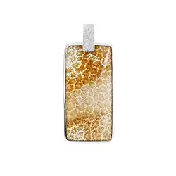 242023220055 Petrified Coral pendant, rectangle (40 x 20mm), 5.1cm, platinum plated | Marco Schreier