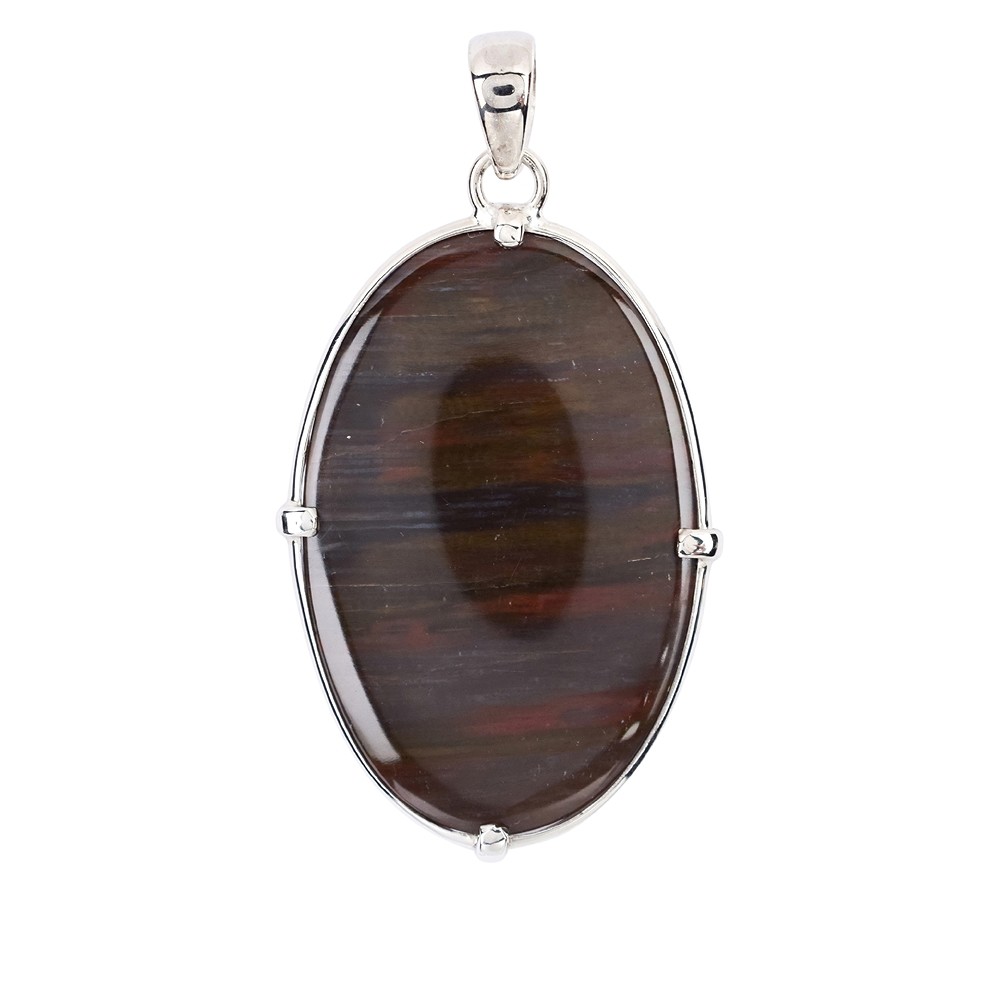 Pendentif Bois silicofié ovale (40 x 25mm), 5,5cm, platiné | Marco Schreier