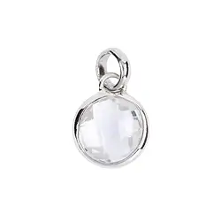 242023220069 Colgante de cristal de roca, redondo (10 mm) facetado, 1,9 cm, platinado | Marco Schreier