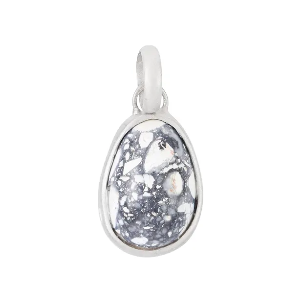 Maligano jasper egg pendant (20mm), platinum plated, 3.3cm | Marco Schreier