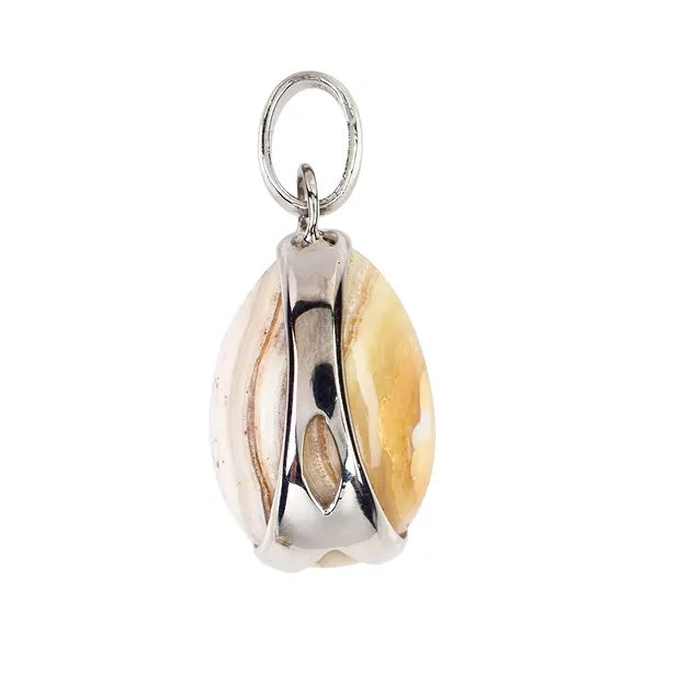 Pendentif Dentelle-Agate (20 x 1,5mm), platiné, 3,3cm | Marco Schreier