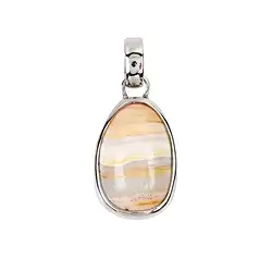 242023220153 Lace Agate pendant (20 x 1.5mm), platinum plated, 3.3cm | Marco Schreier