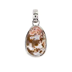 242023220155 Ocean Jasper pendant (20 x 1.5mm), platinum plated, 3.3cm | Marco Schreier