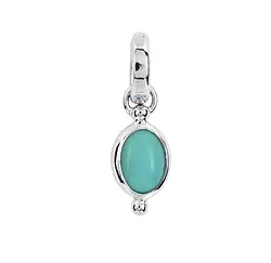 242023220166 Turquoise oval pendant (6 x 8mm), 2.2cm, platinum plated | Marco Schreier