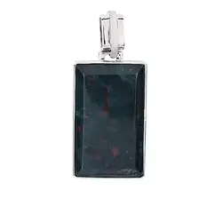 242023220173 Heliotrope (Bloodstone) pendant (30 x 19mm) rectangle, 4.5cm, platinum plated | Marco Schreier