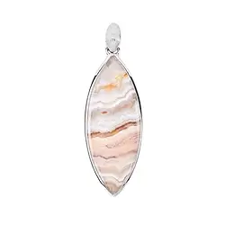 242023220176 Lace Agate Marquise pendant, 6.2 cm, rhodiniert | gems, healing stones & jewelry