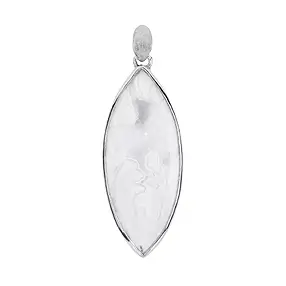 Anhänger Druzy-Achat (weiß) Marquise, 6,2cm, platiniert | Marco Schreier