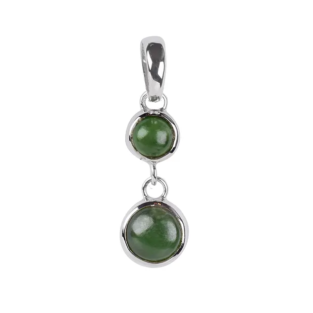 Pendentif Néphrite-Jade, cercles, 3,1cm, platiné | Marco Schreier