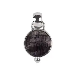 242023220214 Pendentif Hypersthène rond (10mm), 2,5cm, platiné | Marco Schreier