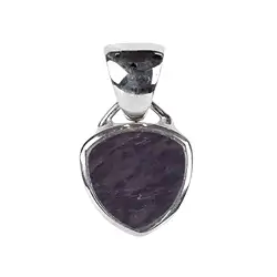242023220215 Hypersthene Trillion pendant (12 x 12mm), 2.3cm, platinum plated | Marco Schreier