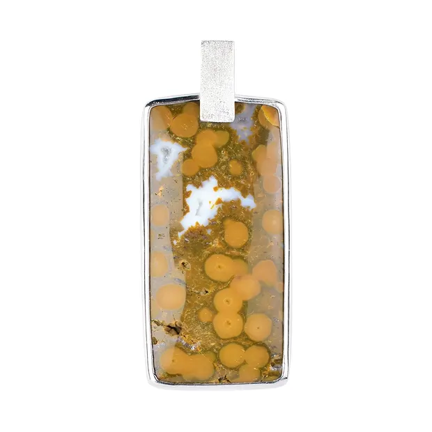 Ocean Jasper pendant rectangle, 5.1 cm, platinum plated | Marco Schreier