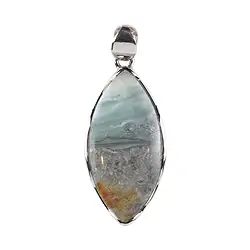 242023220283 Pendente a forma di marquise in calcedonio del Pacifico, 4,3 cm, placcato in platino | Marco Schreier