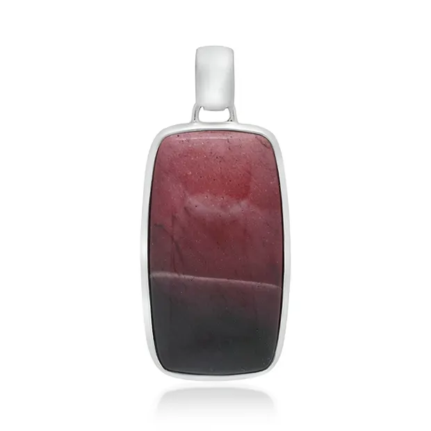 Pendente in Mookaite, rettangolo (47 x 14 mm), 5,4 cm, placcato in platino | Marco Schreier