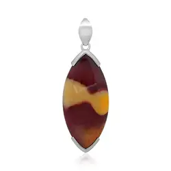 242023220287 Mookaite pendant, marquise (43 x 20mm), 5.7cm, platinum plated | Marco Schreier