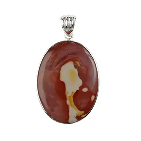 Pendentif Mookaïte, ovale (40 x 30mm), 5,0cm, platiné | Marco Schreier