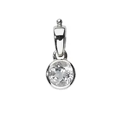 242023220292 Anhänger Topas (weiß), rund (6mm), 1,8cm, platiniert | Marco Schreier