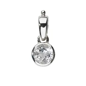 Ciondolo Topazio (bianco), rotondo (6 mm), 1,8 cm, rodiato | Marco Schreier