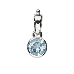 242023220294 Pendentif Topaze (bleue), rond (6mm), 1,8cm, rhodié | Marco Schreier