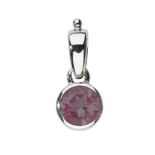 Anhänger Granat, rund (6mm), 1,8cm, platiniert | Marco Schreier