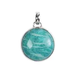 242023220332 Pendentif Amazonite rond (22mm), 3,1cm, platiné | Marco Schreier