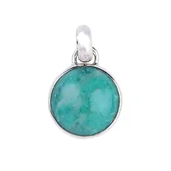242023220337 Anhänger Amazonit (dunkel) rund (12mm), 2,2cm, platiniert | Marco Schreier