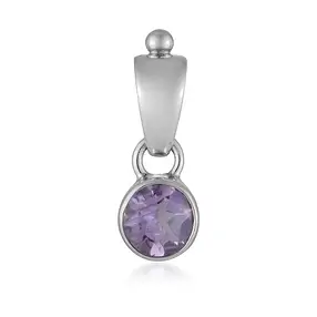 Amethyst pendant, round (6mm), 1.8cm, rhodiniert | Marco Schreier