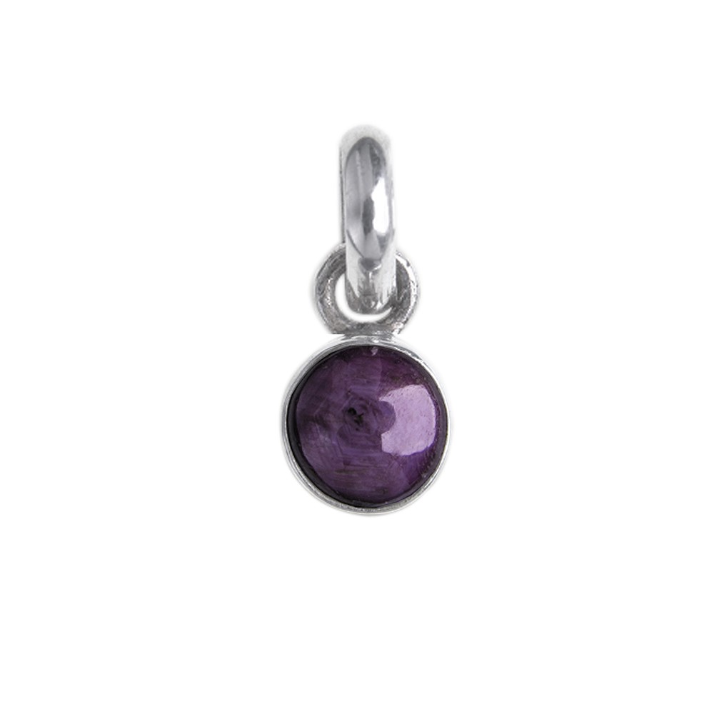 Pendentif Rubis (étoilé) rond, 1,7cm, platiné | Marco Schreier