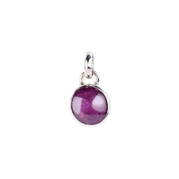 Pendentif Rubis (étoilé) ovale, 1,9cm, platiné | Marco Schreier
