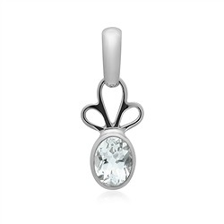 242023220367 Anhänger Topas weiß facettiert oval (8 x 6mm), 2,6cm, platiniert | Marco Schreier