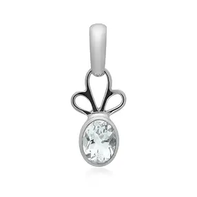 Pendentif Topaze blanche à facettes ovale (8 x 6mm), 2,6cm, platiné | Marco Schreier